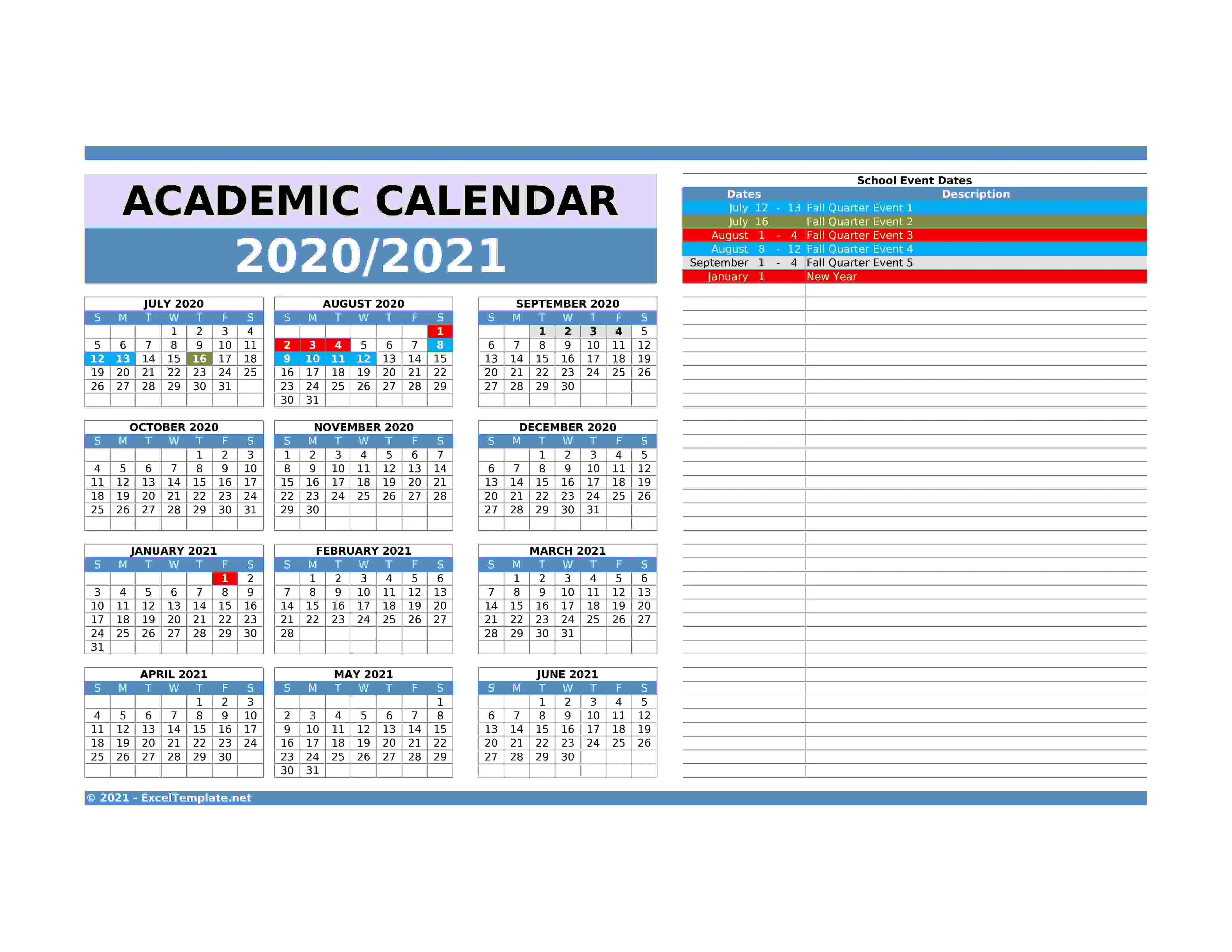 2020   2021 Academic Calendar New Model 5   V2 6   Tabular   Right Notes   FU
